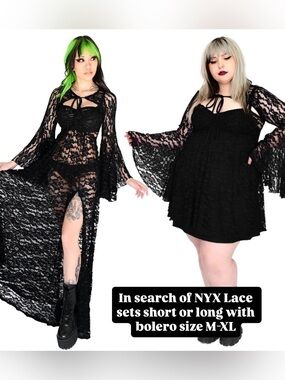 ISO FOXBLOOD NYX LACE SET SHORT OR LONG SIZE M